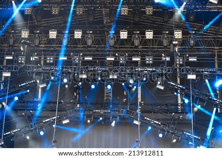 illuminated open air concert stage