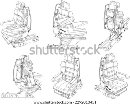 Vector illustration sketch of jet airplane ejection seat