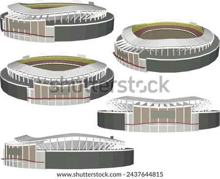 Vector sketch illustration design drawing of modern football stadium architecture