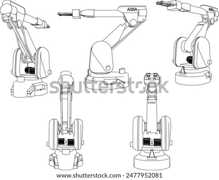 Vector illustration sketch of wall drilling machine design drawing