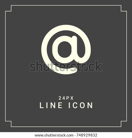 At sign minimalistic vector icon. Commercial at line minimal icon for flat mobile app and web design.