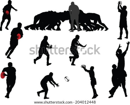 rugby players collection - vector