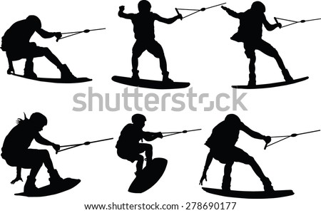 water ski jump collection - vector