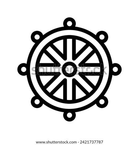 Dharma Wheel, Buddhism Flat Icon Logo Illustration. Buddhism Icon-set. Suitable For Web Design, Logo, App.
