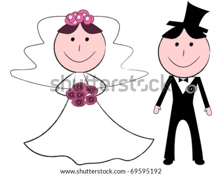 Vector Images, Illustrations and Cliparts: Funny cartoon bride and ...