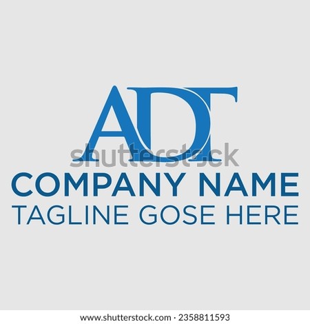 ADT Logo. Vector Graphic Branding Letter Element, ADT Logo Design, Inspiration for a Unique Identity. Modern Elegance and Creative Design. Watermark Your Success with the Striking this Logo.