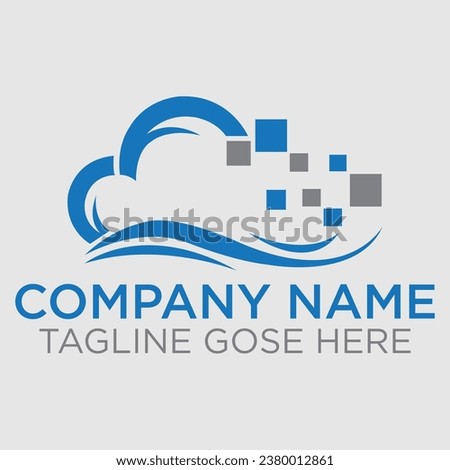 cloud tech logo. cloud technology logo. data cloud logo. data. technology data. data cloud, dash fast idea icon line outline design Premium, creative technology logo template, Illustration icon.