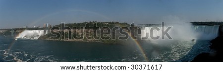 Niagara Falls, Horseshoe falls, American Falls, Niagara, Panorama, USA, Canada