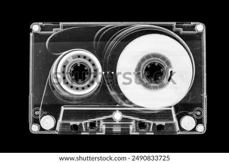 Similar – Image, Stock Photo Compact cassette tapes and cassette recorder. Retro music style. 80s music party. Vintage style. Analog equipment. Stereo sound. Back to the past