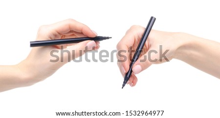 Similar – Image, Stock Photo Hand holding felt tip pens or markers