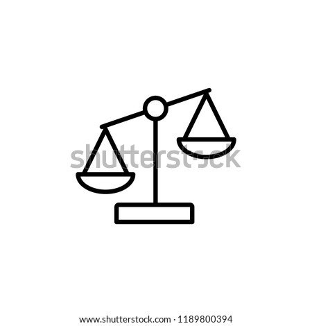 libra equality line outline icon on white background