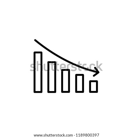 recession decrease chart line black icon