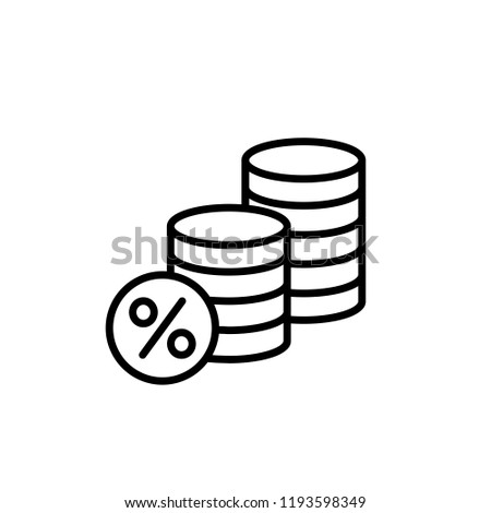 investment payments symbol line black icon on white background