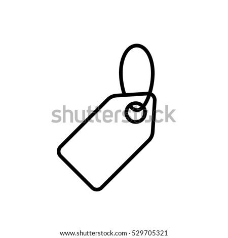 price tag sale sign label line black icon on white background