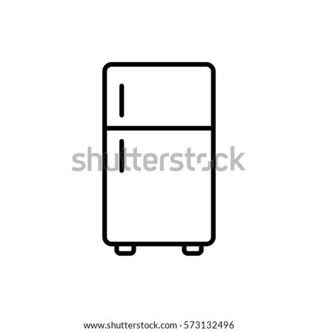 fridge freezer refrigerator condenser icon line black on white background