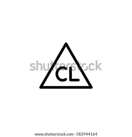 chlorine bleach washing laundry symbol line icon black on white