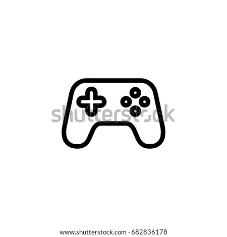 gamepad, joystick, controller line black icon 