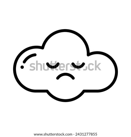 cloud sad cloudy icon line