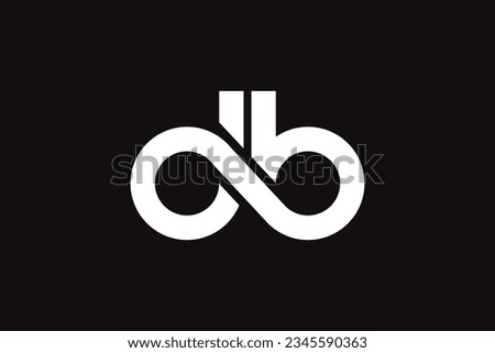 Initial letter d b logo design template creative and professional infinity logo on black background
