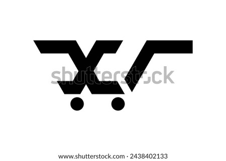 
letter x cart logo design template