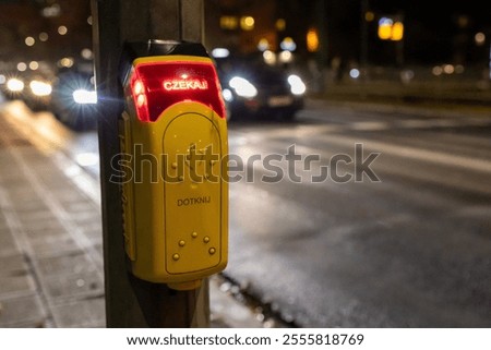 Similar – Image, Stock Photo car free street crossing in the winter sun