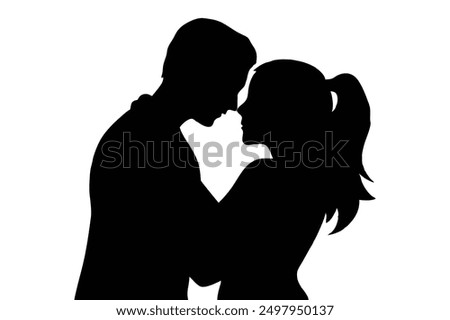 Similar – Image, Stock Photo Silhouette von einen Paar das sich kurz vor Sonnenuntergang auf einer Brücke trifft.