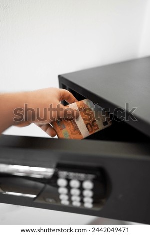 Similar – Image, Stock Photo Hands take out Euro from wallet