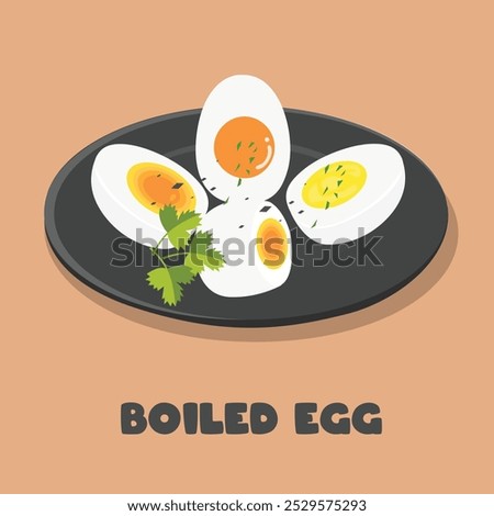 Similar – Image, Stock Photo Medium boiled eggs with sasld, healthy breakfast