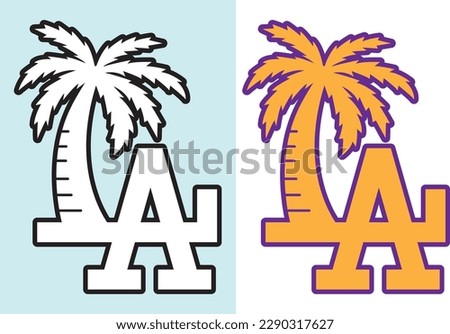 LA Palm Tree Typography Vector Logo