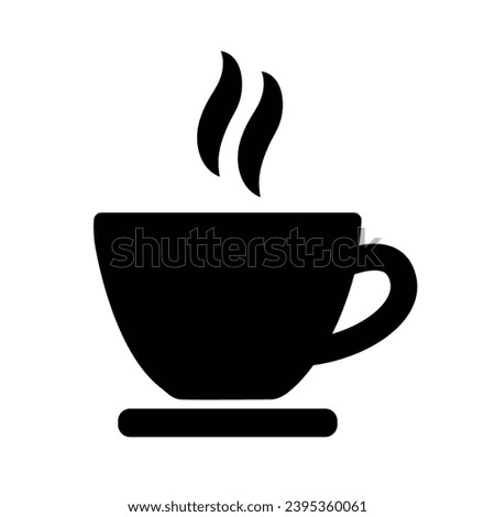 Steaming Coffee Cup Icon. Cup Of Tea Hot Drink Symbol. Coffee Shop Icon. Flat Style Vector Illustration. Outline Symbol For Web Design Or Food App