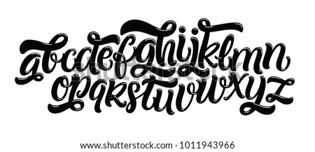 Vector hand drawn alphabet isolated on white background. Brush painted letters. Decorative  artistic font. 