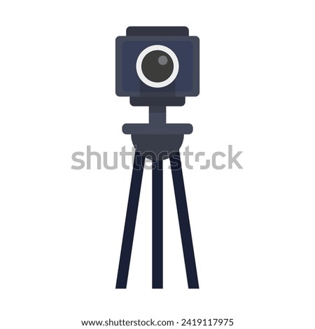 Camera on a tripod line icon. Flash, snapshot, lens, film, photo, lens, zenith, frame, portrait, cassette, moment. Vector icon for business and advertising