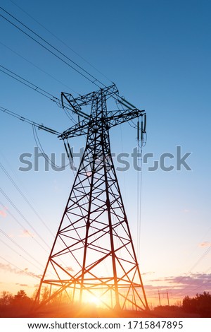 Similar – Image, Stock Photo Sunrise with power plant and industry