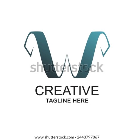 Letter w logo design simple concept Premium Vector