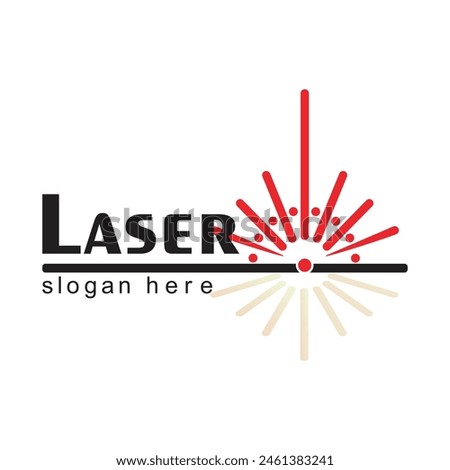 Laser logo design simple concept Premium Vector