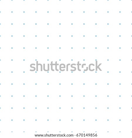 Vector blue dotted grid graph paper seamless pattern, printable, dots every 5 mm, can be used for bullet journals