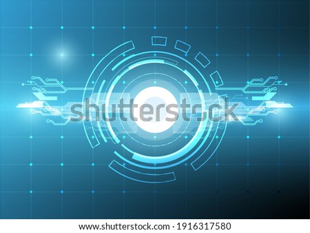 Blue circle technology abstract technology innovation concept vector background and glowing light with some Elements of this image 