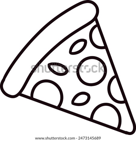 Simple and easy coloring page slice of pizza for kids