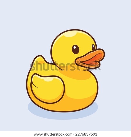 cute cartoon rubber duck vector illustration