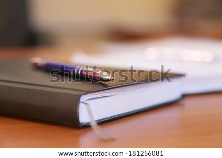work book close up