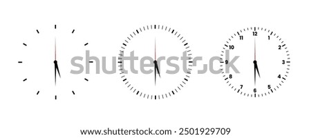 clock 5 30 minimalist clock icon symbol set vector illustration