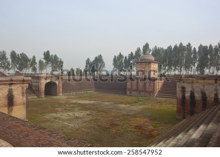 Pul Kanjri, Punjab, India.February 23rd 2015 The restored archaeological site of historic Pul Kanjri from the time of  Maharaja Ranjit Singh near the border of Pakistan and Punjab