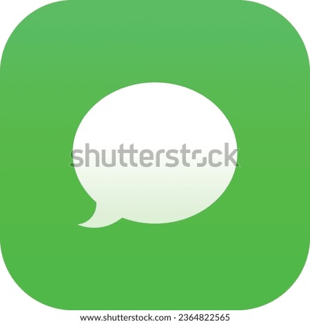 vector illustration of message iPhone dialog notification icon in green and color