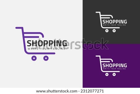 Shopping Logo Design Template. Logo Online Promotion Marketing Shopping. Shopping Cart logo design template vector