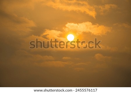 Similar – Image, Stock Photo Gray clouds on sundown sky over sea