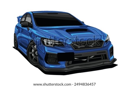 modern car jdm toy blue colour icon art design vector