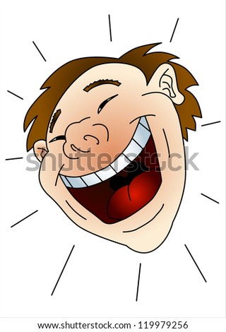 Laughing Face Of A Man Stock Vector Illustration 119979256 : Shutterstock