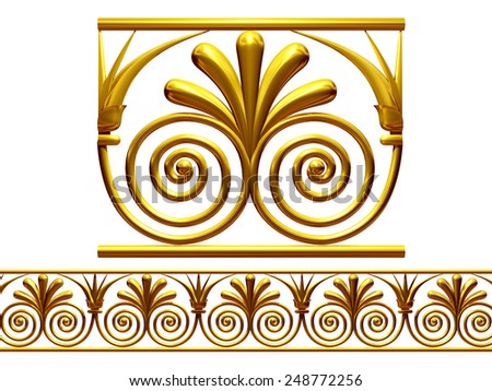 ornamental Segment for a frieze, border or frame. This complements my ninety degree angle item for a circle or corner: Ornament 59. See Set -decorative ornaments- in my portfolio
