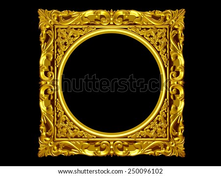 golden frame with baroque ornaments in gold