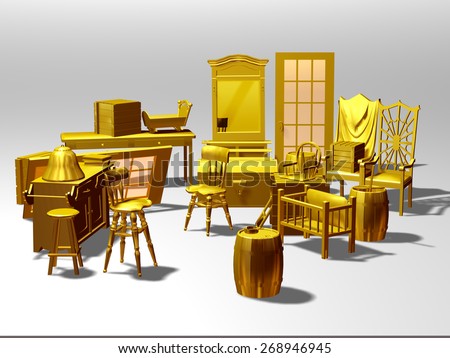 Flea market furniture in Gold